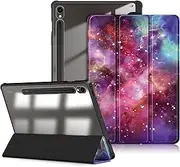 [DingGuagua] Case for Samsung Galaxy Tab S9 11 Inch 2023 SM-X710/X716B/X718U Tablet, Pen Holder, Shockproof Protective Case with Transparent Hard Case on The Back, Galaxy