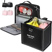 RAINSMORE Insulated Lunch Bag for Women Men 2 Packs Lunch Bags Waterproof Leakproof Thermal Lunch Box for School Work Picnic Travel Lunch Cooler Bag for Kids Adult Lightweight Black