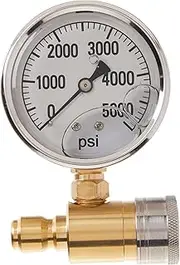 Northstar Pressure Washer Pressure Gauge - 5000 PSI, 3/8in. Fitting