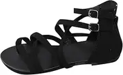 [CLSQLXYJZC] Casual Women's Beach Flip Flops, Spring and Summer Strap Braided Clip Toe Foot Correction Flat Roman Sandals, for Bunion Correction Walking Slippers