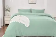 LINENOVA Ultra Soft Pre-Washed Cotton Quilt Cover Sets 3 Pcs (Sage Green)