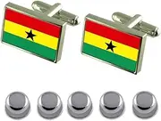 [Select Gifts] Shirt Dress Studs Ghana Flag Cufflinks