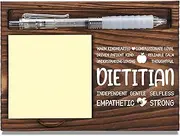 Registered Dietitian Appreciation Gifts, Thank You Gift for Registered Dietitian Nutritionist, Student Nutritionist Office Gifts, Sticky Note Holder Wooden Notepad & Pen Holder 6.5" x 4.7" - FTA264