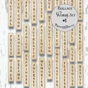 Junk Journal Supplies, Collage Words, Paper Tags, Scrapbooking Embellishments