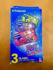 New Polaroid Fun Shooter Flash 3 Party Pack Camera Pink Purple Green