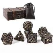 AncientDeer DND Dice Set 7 Pieces D&D Pure Copper Hollow Polyhedral DND Dice ...