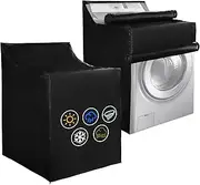 Washing Machine Cover for Top Load,Heavy Duty 420D Oxford Washer and Dryer Covers Waterproof,Easier to cover by Waterproof Zipper,Universal Washer Dryer Cover Fit for Most Front-loading Machine 2 Pcs