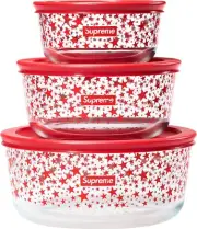 SUPREME x PYREX BOWLS (SET OF 3) FACTORY SEALED REPUTABLE SELLER