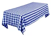 Tektrum 70"X120" Rectangular Tablecloth - Heavy Duty Fabric - Blue/White Checker