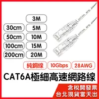 在飛比找蝦皮購物優惠-【隔日到貨】CAT6A 極 細線 網路線 30公分~20米 