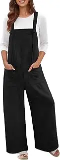 [MEROKEETY] Women's Casual Sleeveless Jumpsuits Tie Strap Textured Romper Wide Leg Overalls with Pockets