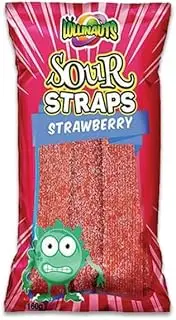 Lolliland Sour Straps Strawberry 160g Bag Box of 12