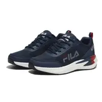 在飛比找PChome24h購物優惠-FILA 慢跑鞋 BOOST底 深藍紅 男 1J309X33