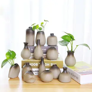 陶粗陶花瓶復古手工日簡約花插陶瓷花器茶具擺件水培陶藝小花瓶