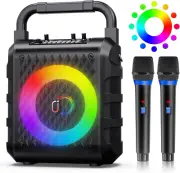 Karaoke Machine, 【Upgraded 20W 6.5"Subwoofer】Portable Bluetooth Speaker with 2 W