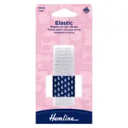 Hemline Elastic Ribbed non-roll – Woven 25mm x 1m / 1″ x 1.1yds White
