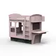 【hoi! 】 比利時Mathy by Bols 四輪車雙層兒童床附層架及書桌 90x190-藕粉色/含安裝運送