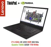 ThinkPad P1 i7 5.1GHz Quadro T2000 UHD 4K HDR 32GB 1T IR 2Y Premier+ADP Warranty