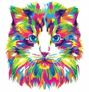 3” Colorful Cat Sticker Whiskers Kitty Close-up Rainbow Feline Paint Rainbow