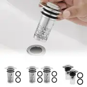 Bathroom Sink Stopper Pop Up Sink Drain Strainer with Filter Basket Hair leumz