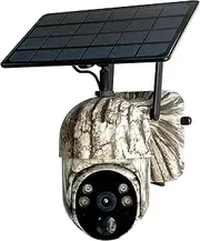 Elinz Camouflage Security Camera 4G Cellular PTZ Solar Powered Outdoor 3MP 2K HD Resolution 360° IP65 Colour Night Video, 2-Way Talk, PIR, Siren, for Trail Wildlife Surveillance CCTV