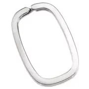 925 Sterling Silver 34mm Large Rectangle Split Key Ring Link Clasp Connector