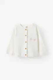 [Cotton On Kids] Cotton On Kids - Personalised-Organic Knit Cardigan - Milk 6-12M MILK