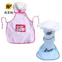 在飛比找蝦皮購物優惠-Childs 兒童廚師帽圍裙烹飪烘焙廚師少年(藍色)