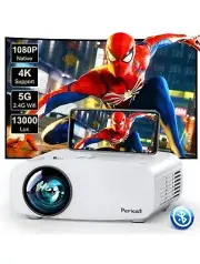 Pericat 5G WiFi Projector Bluetooth 1080 Outdoor Portable Video Projector Bundle