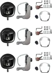 MAX COOL Truck Tool Box Lock, Trailer Door Lock with 2 Keys, 12V Power Operated Black Whale Tail T Handle Lock for Trailer Canopy, Door Latch Replacement Kit for Camper Horse Trailer Cargo Hauler