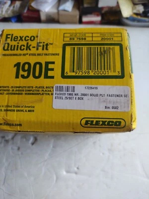 FLEXCO # 190E / 25 SETS QUICK FIT STEEL, BELT FASTENERS