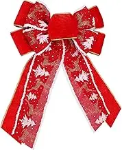 Toyvian Large Christmas Tree Bow Topper Decorative Bow for Tree Wreath and Present Decoration Long Lasting Material with Charming Design