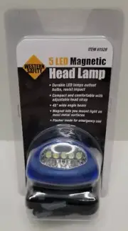 Western Safety 5-LED Magnetic Head Lamp With Adjustable Head Strap.
