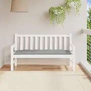 Garden Bench Cushion Grey, Patio Furniture Seat Pillow, Outdoor Chair, Waterproof Replacement, 150x50x7cm, Hollow Fiber Cushions