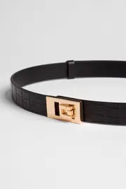 Paige Belt Black Croc | Elka Collective