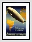 TRAVEL TOURISM AIRSHIP ZEPPELIN GERMANY SOUTH AMERICA FRAMED ART PRINT B12X10580