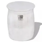 Stool Side Table Hammered Aluminum - Silver