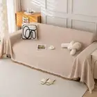 NNEDSZ 180*420CM Light Brown Premium Polyester Sofa Throw Blanket, Multi-Seasona
