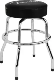 NEW - Fender Spaghetti Logo 24" Pick Pouch Barstool - BLACK/CHROME