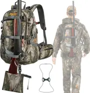 35L Hunting Backpacks for Men, Camo Hunting Backpack with Bow & Rifle Holder, Sa
