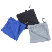 Square Microfiber Golf Ball Cleaning Towel With Carabiner Hook For Head CleanPW