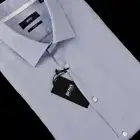 HUGO BOSS Blue White Dotted JESSE Slim Fit Textured Cotton Dress Shirt 16 NWT