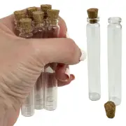 48 Pc Empty Refillable Glass Bottles Vials Jars 6ml Tube Cork Cap DIY Decoration