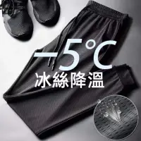 在飛比找momo購物網優惠-【D.studio】韓版夏季薄款透氣冰絲長褲(九分褲縮口褲運