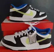 NEW AUTHENTIC NIKE DUNK LOW (GS) LEMON TWIST "SIGNAL BLUE" US 4 Y - 7