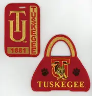TUSKEGEE UNIVERSITY (2 tag set) Luggage/Baggage/Travel ID Tags - Embroid'd- HBCU