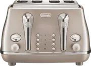 DeLonghi Icona Metallics 4 Slice Toaster Beige