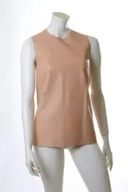 PRADA Peach Lightweight Nappa Leather Sleeveless Top Shirt Blouse IT38/US4 ~NWT~