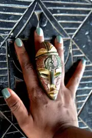 YELLOW MELLOW - AFRICAN MASK RING | HANDMADE IN GHANA