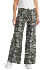 Prosperity Denim Camo Print Wide Leg Cargo Pants at Nordstrom, Size 31